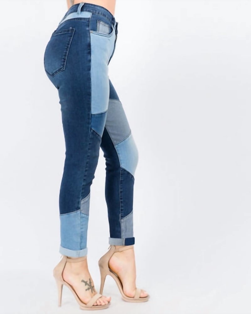 Color block skinny jeans discount